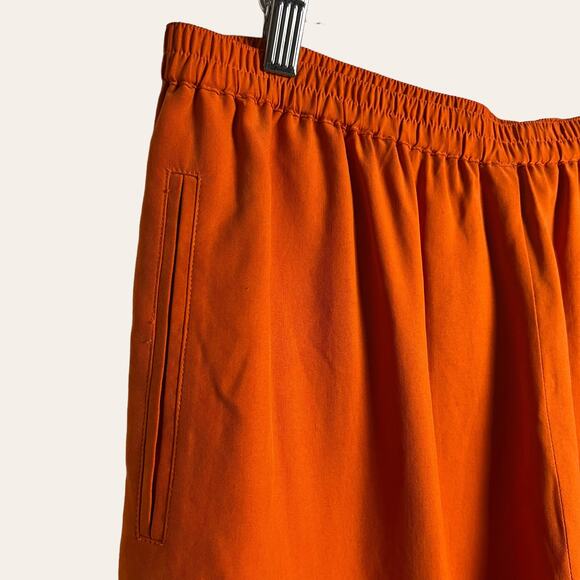 Real Clothes Saks Fifth Avenue Orange Silk Wide Leg Pants Size L - Picture 3 of 7